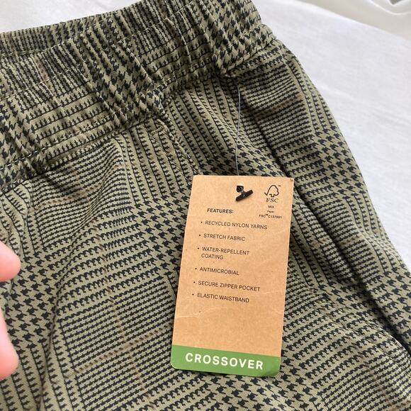 NWT Brixton Mens M Choice E-Waist Taper-X Olive Green Plaid Taper Pants Utility - Picture 10 of 13